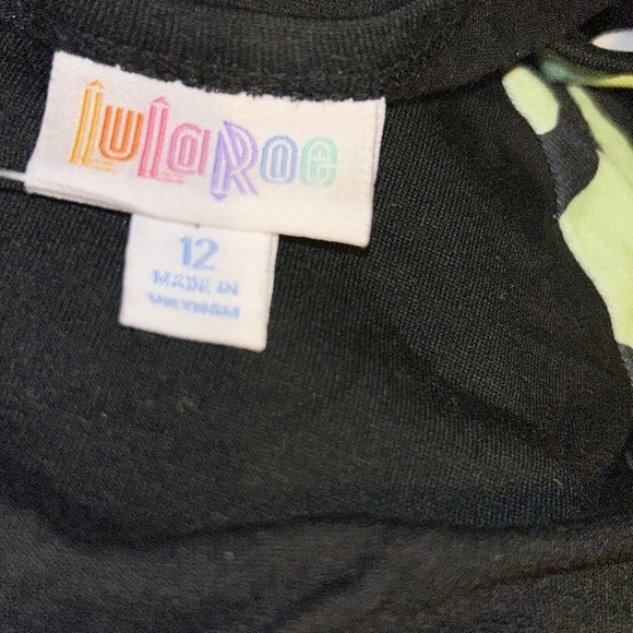 Girls Lularoe randy baseball top black Halloween ghost shirt size 12 spooky - Picture 4 of 4